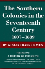 The Southern Colonies in the Seventeenth Century, 1607-1689 - Cover